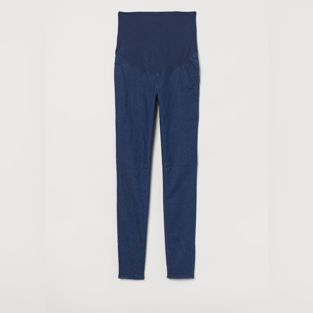 NWOT H&M MAMA High Rib Demin Blue Jeggings Size XL